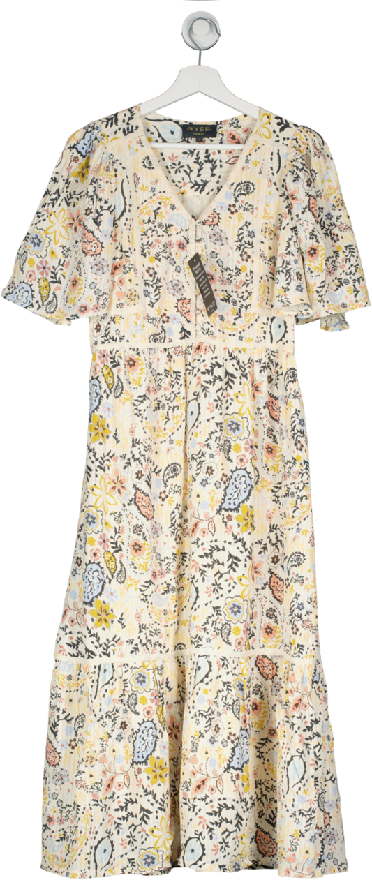 wyse Cream Floral Midi Dress BNWT UK 8