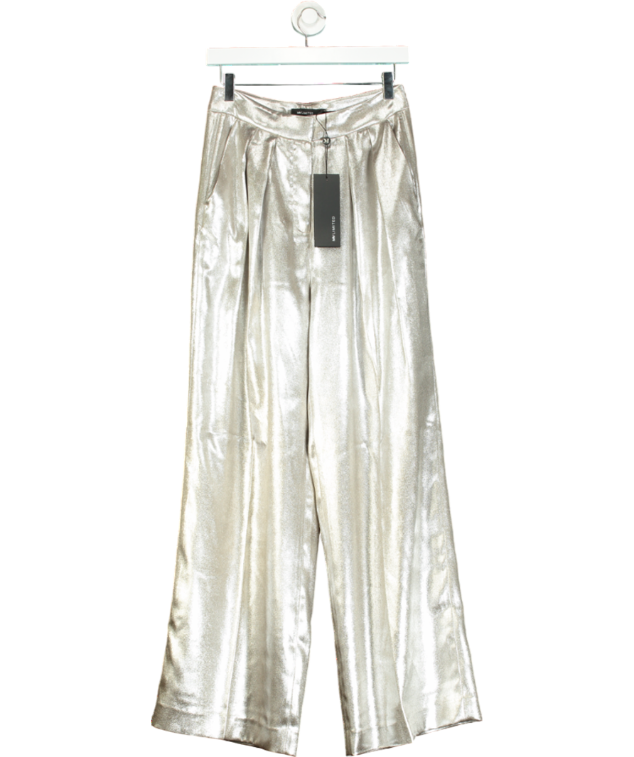 Mint Velvet Metallic Wide Trousers UK 10