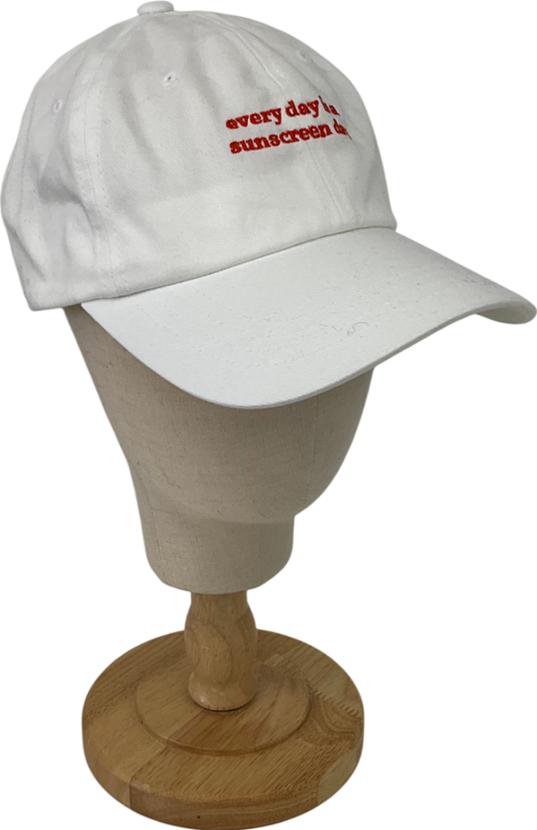 White Sunscreen Embroidered Logo Cap