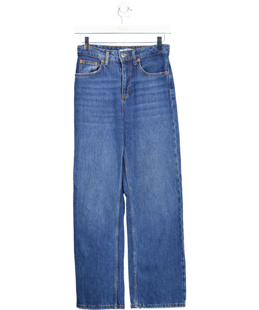 NA-KD Mid Blue Straight High Waist Jeans UK 6