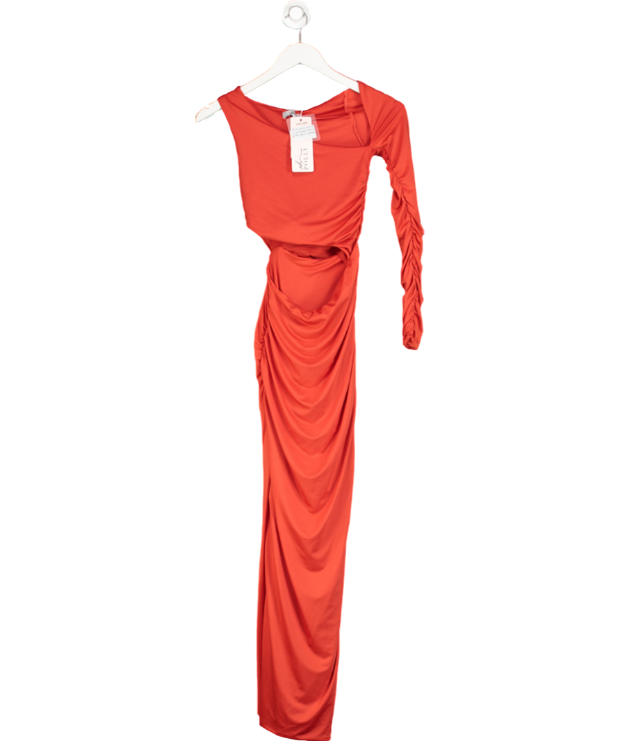 Oh Polly Orange Long Sleeve Cut Out Maxi Dress UK 8