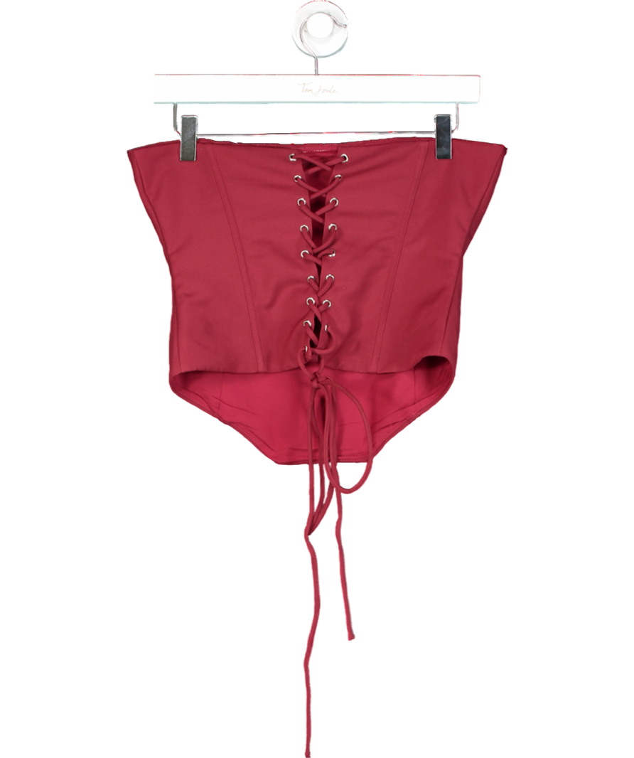 White Fox Red Let It Go Strapless Bustier Wine UK L