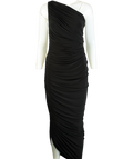 Norma Kamali Black Diana One-shoulder Stretch-jersey Maxi Dress UK XS