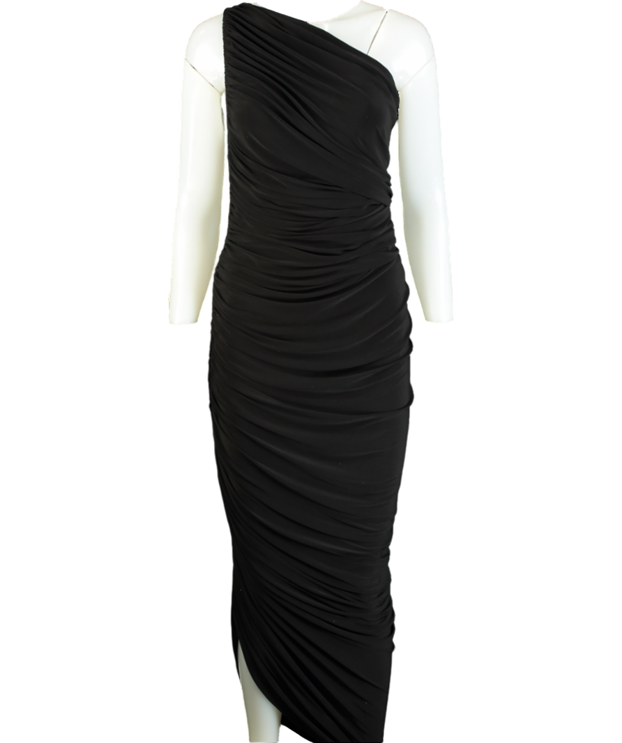 Norma Kamali Black Diana One-shoulder Stretch-jersey Maxi Dress UK XS