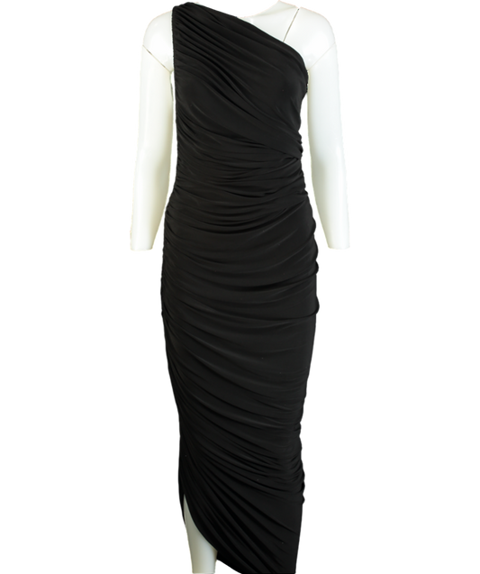 Norma Kamali Black Diana One-shoulder Stretch-jersey Maxi Dress UK XS