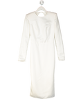 Milla Nova White Long Sleeve Satin Midi Dress UK S