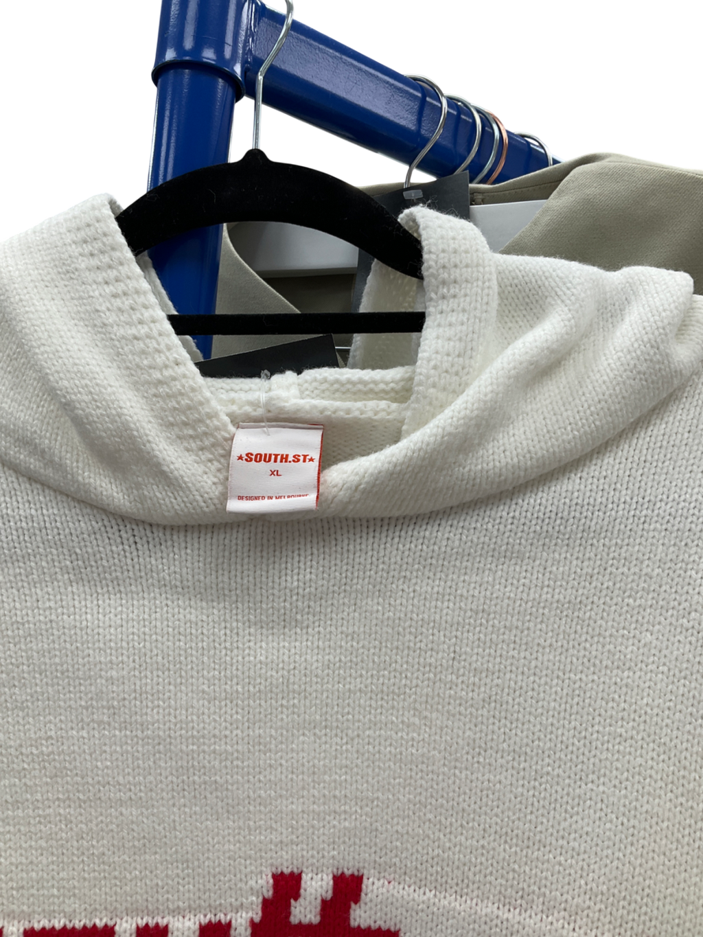 SOUTH.ST White Element Knit Hoodie UK XL