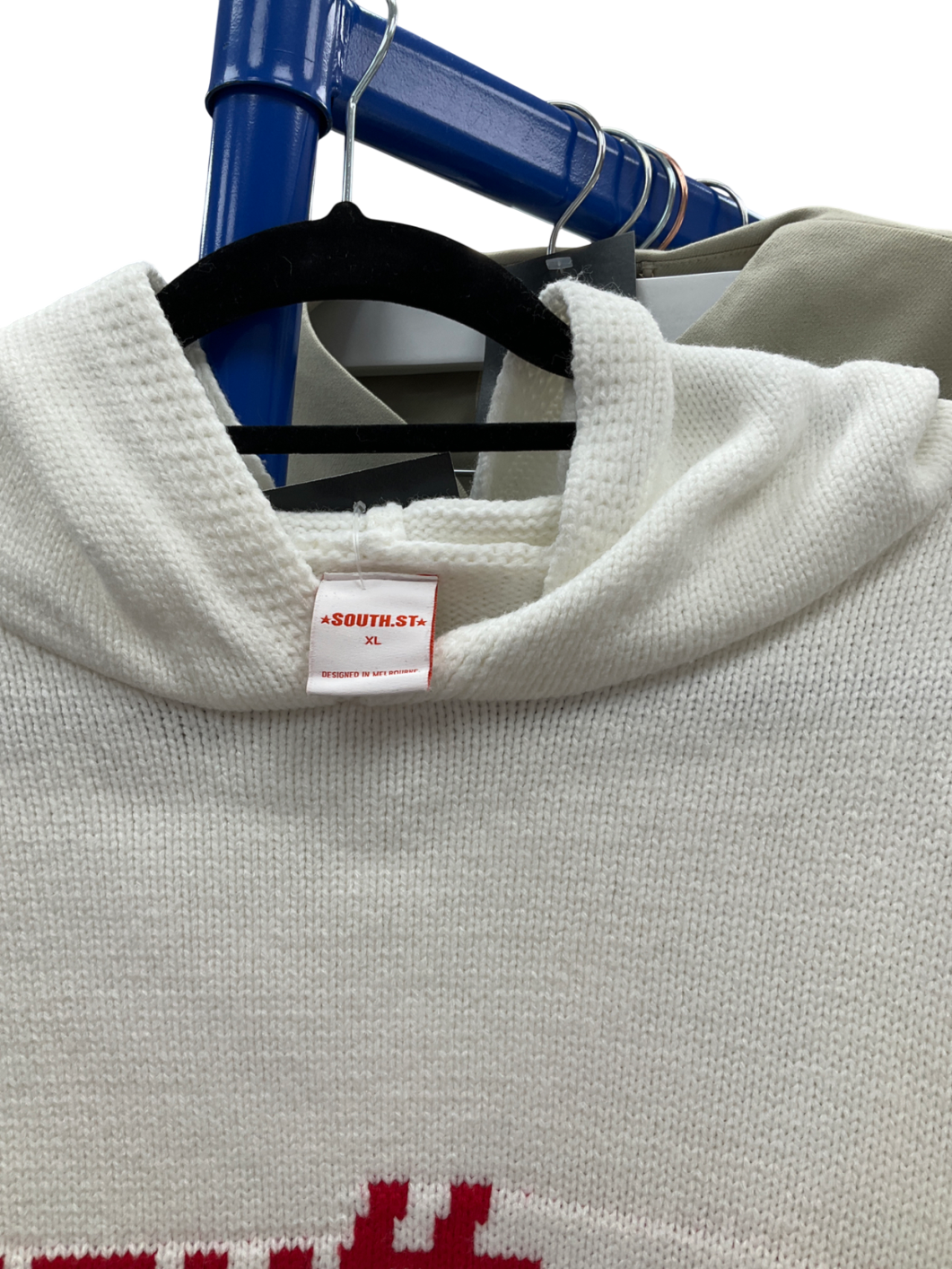 SOUTH.ST White Element Knit Hoodie UK XL
