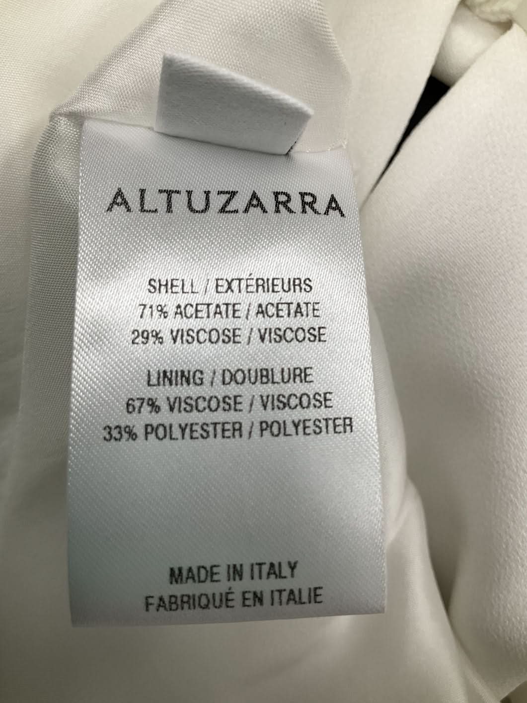 Altuzarra White Twist Neck Peplum Long Sleeve Top UK 8