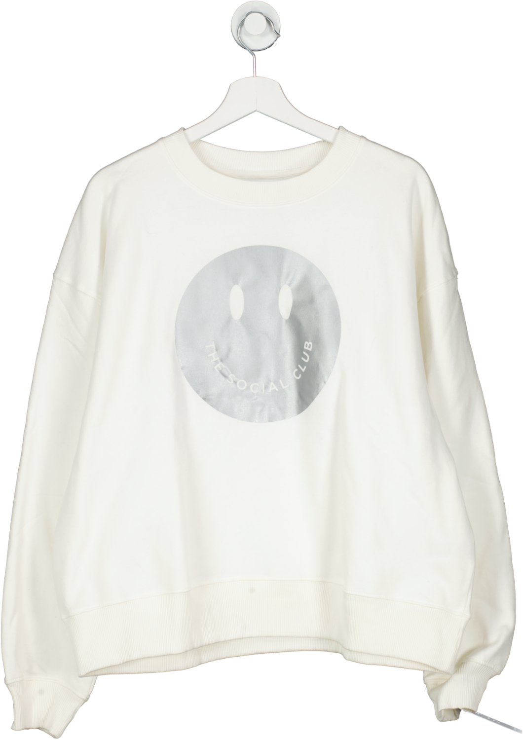 the social club White And Silver Organic Cotton Sweatshirt UK XL