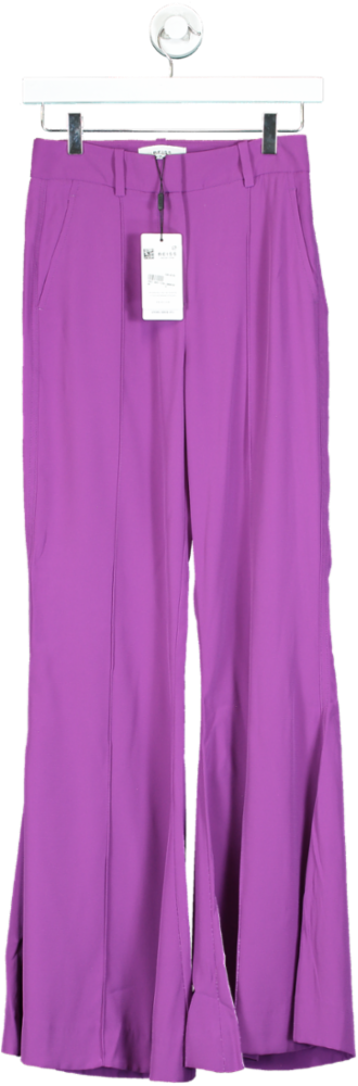 REISS Purple Gabi Fluid Flare Trousers UK 4