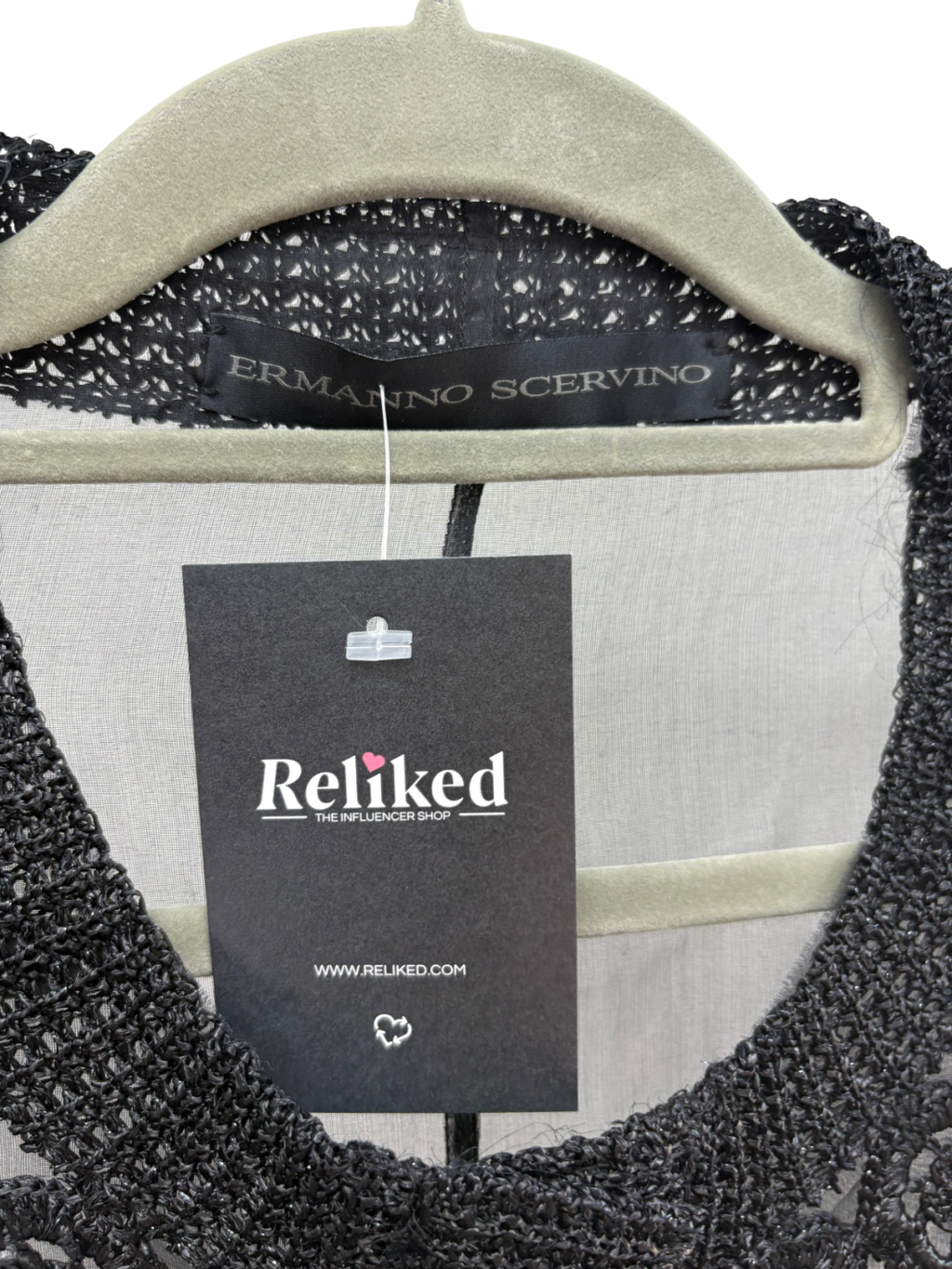 Ermanno Scervino Black Silk Sheer Embellished Blouse UK 12