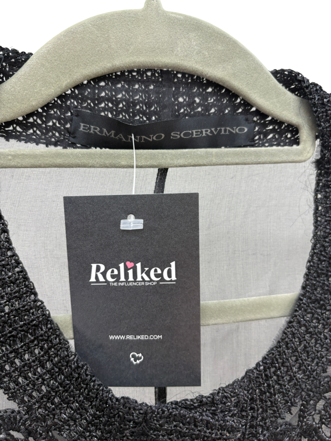 Ermanno Scervino Black Silk Sheer Embellished Blouse UK 12