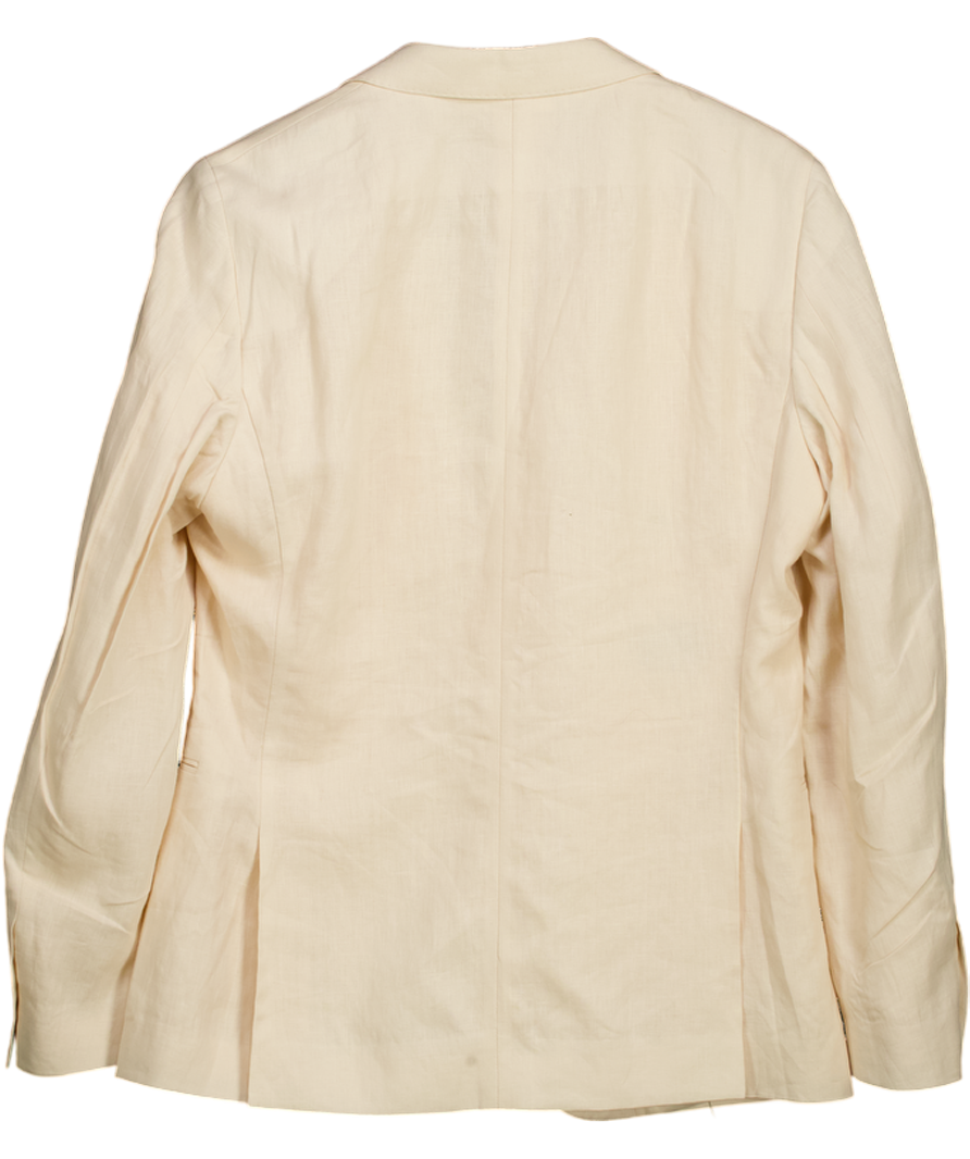 REISS Cream Kin Linen Tailored Jacket, Stone UK 40" CHEST