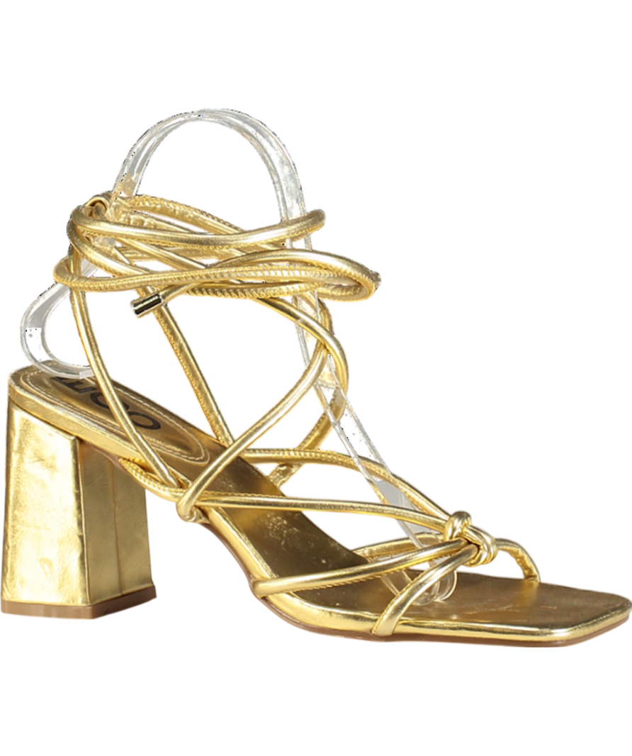 Ego Block Metallic Strappy Lace Up Heels UK 6 EU 39 👠