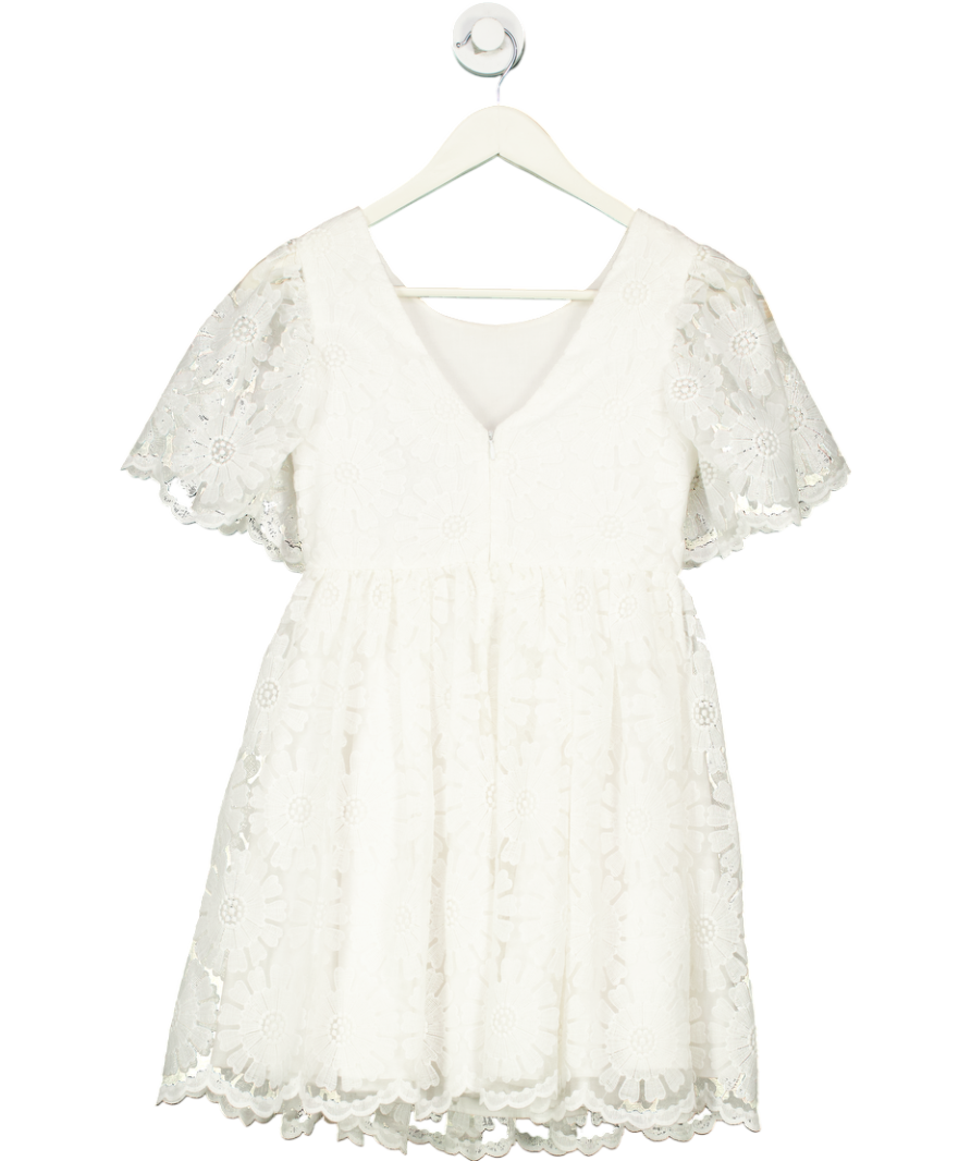Tartine et Chocolat White Floral Embroidered Dress 12 Years
