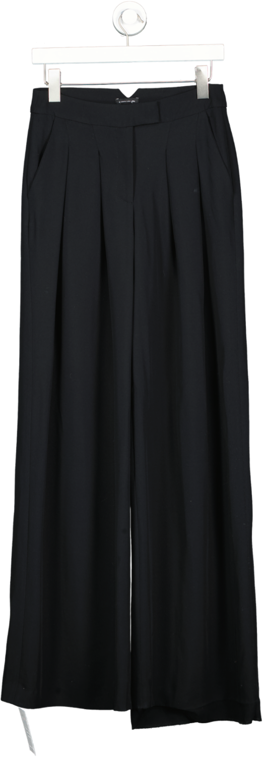 Karen Millen Black Tailored Pleat Detail Wide Leg Trouser UK 8