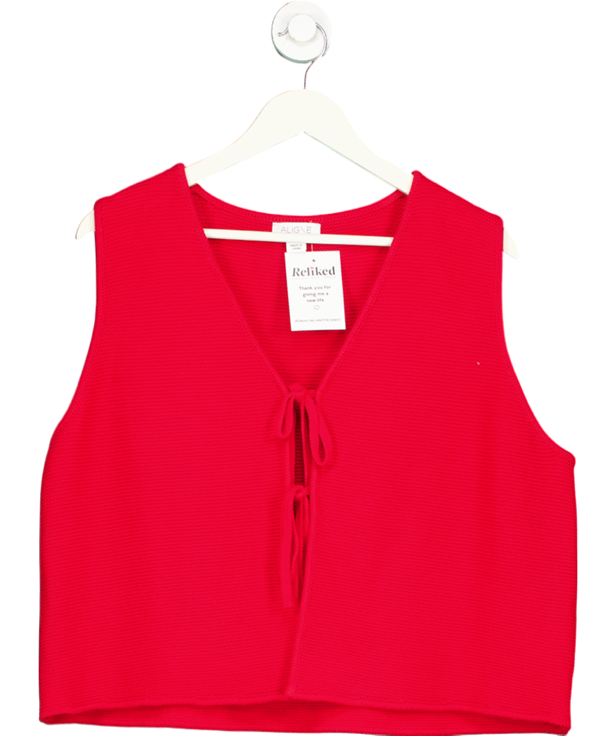 Aligne Red Nadia Tie Knit Cardigan UK L