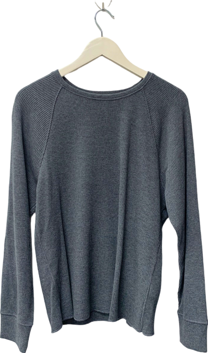 Everlane Grey Waffle Knit Long Sleeve Top UK XL