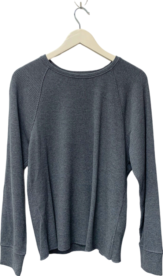 Everlane Grey Waffle Knit Long Sleeve Top UK XL