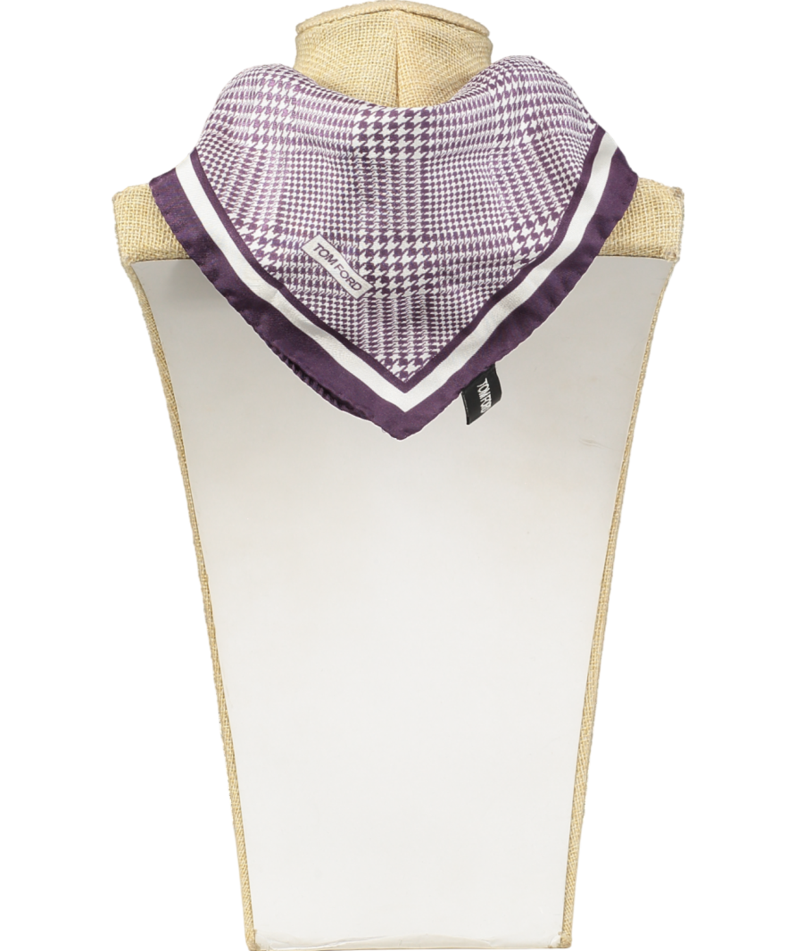 Tom Ford Purple Silk  Pocket Square with Logo