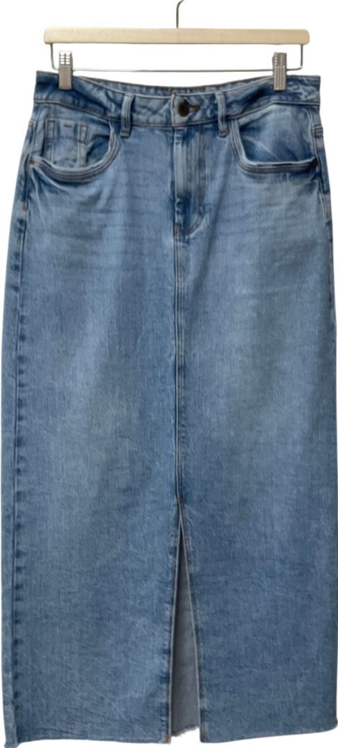TU Mid Blue Ride Denim Skirt Midi Length UK 12