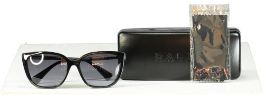 Ralph Lauren Shiny Black Gradient Grey Butterfly RA5274 Sunglasses in case