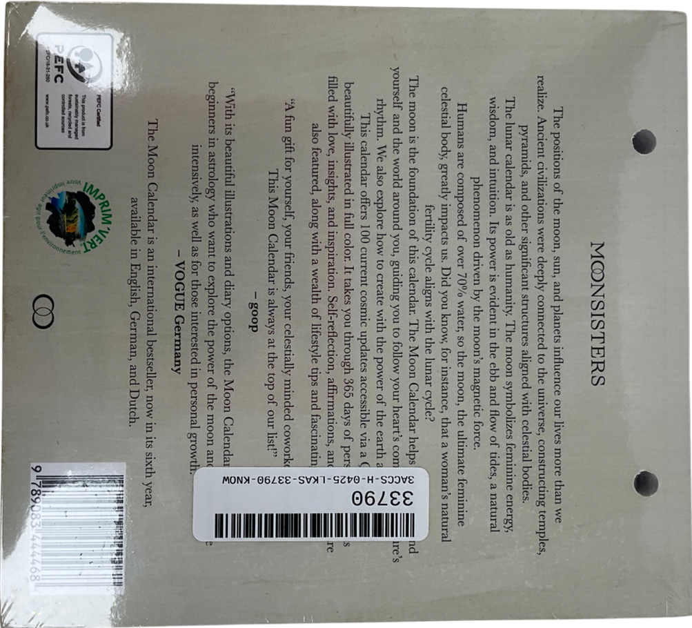 Multicoloured 2025 Moon Calendar