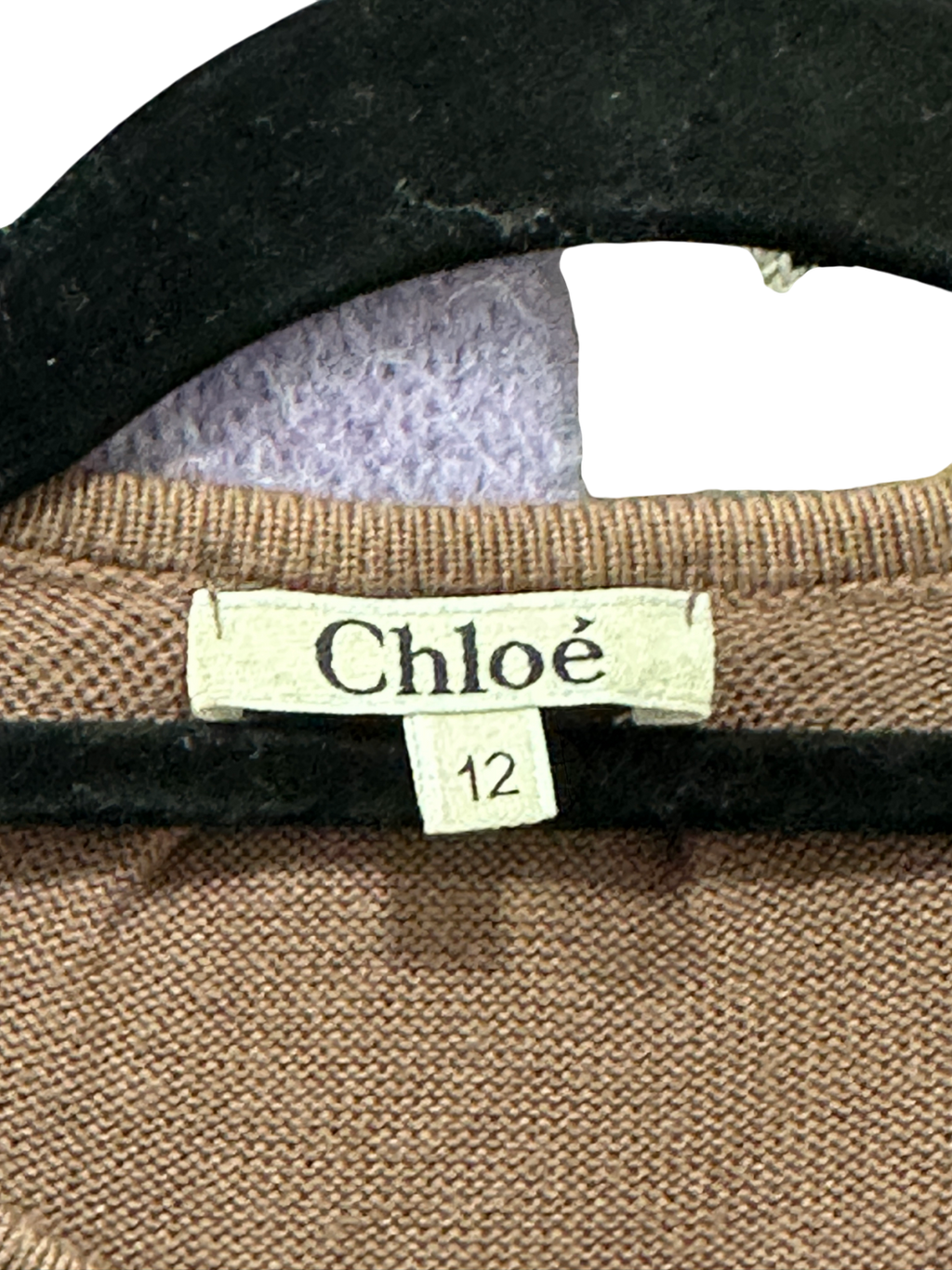 Chloé Brown Open Front Button-detail Short Sleeve Cardigan UK 12