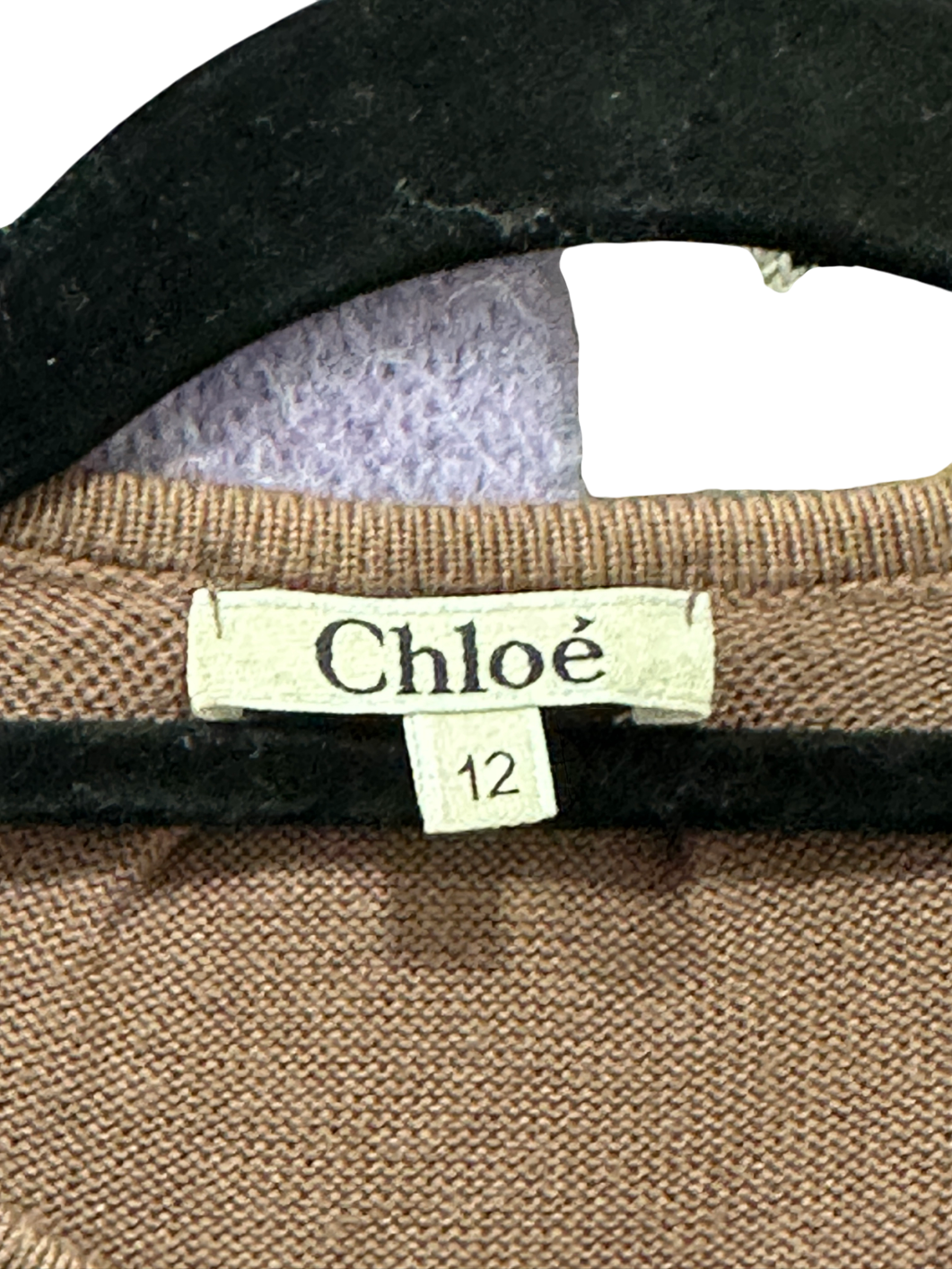 Chloé Brown Open Front Button-detail Short Sleeve Cardigan UK 12