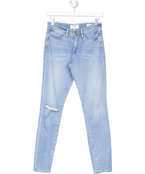 FRAME Blue Le High Skinny Rip Jeans W25