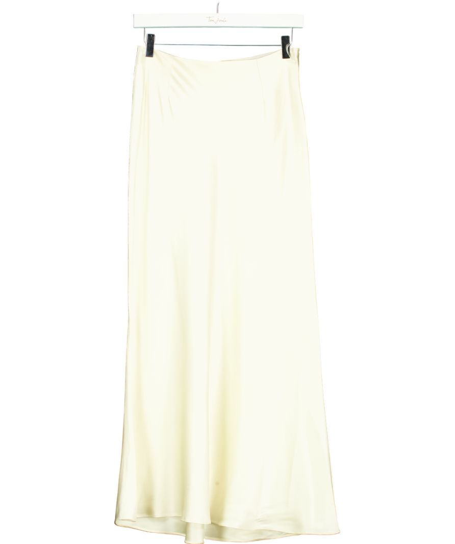 LilySilk Cream 100% Mulberry Silk Midi Slip Skirt UK 8