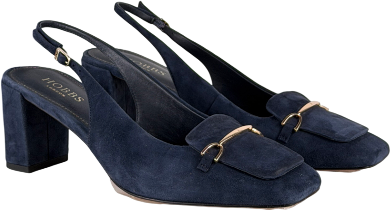 HOBBS Navy Blue Jaida Suede Slingbacks UK 8 EU 41