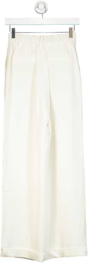 Lilysilk Ivory Wide-Leg Trousers UK 6