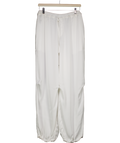 Anthropologie White Maeve Silky Drawstring Parachute Trousers UK S