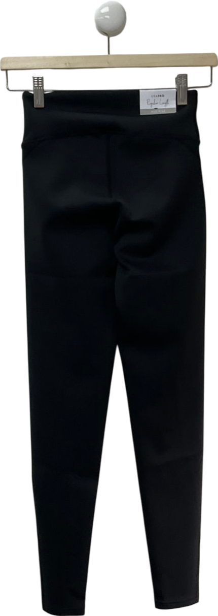 usa pro Black V Front Leggings UK 8