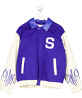 HOUSE OF SUNNY Blue The Club Varsity Bomber UK S