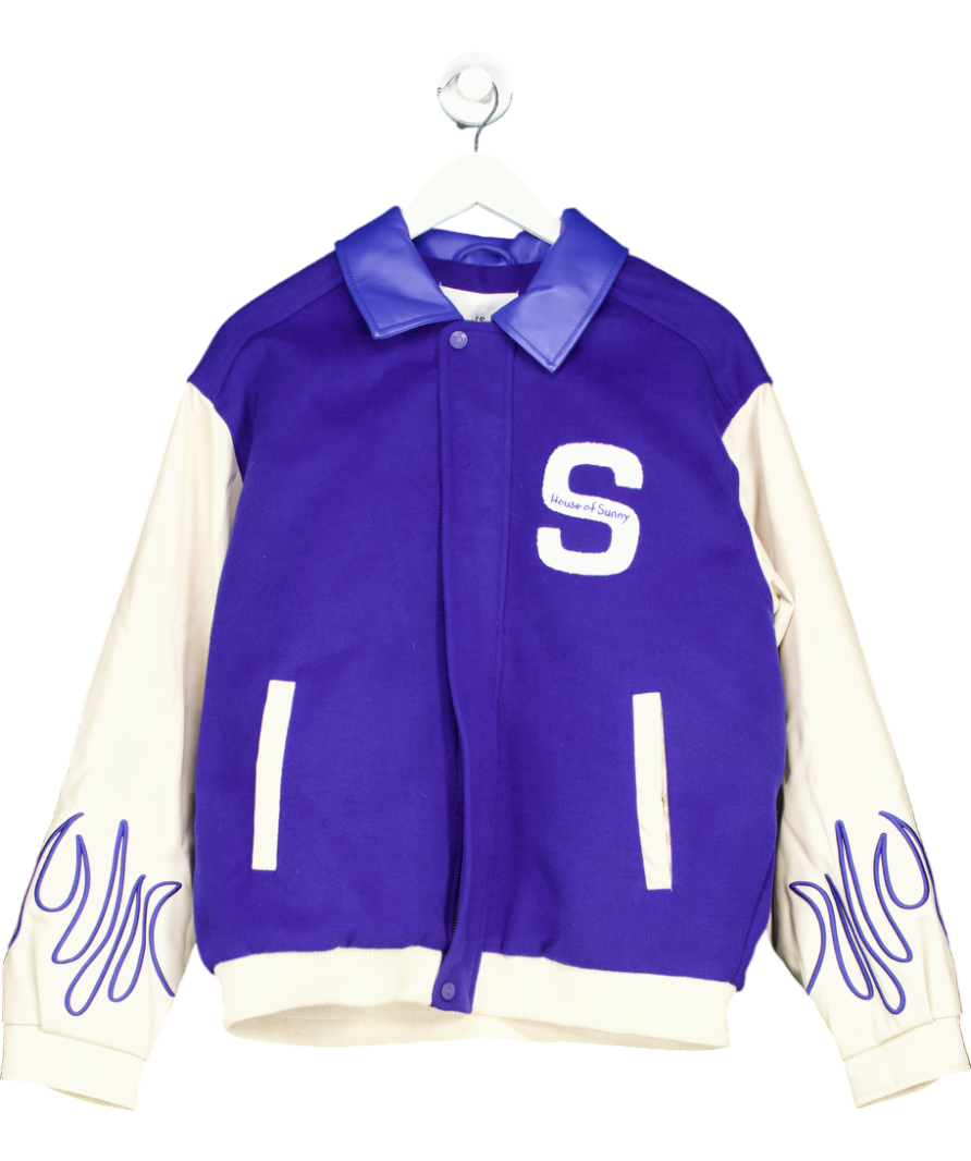 HOUSE OF SUNNY Blue The Club Varsity Bomber UK S