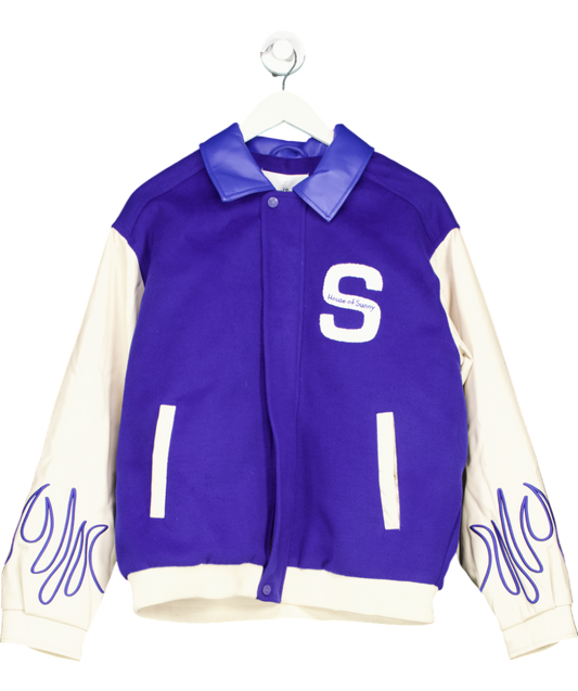 HOUSE OF SUNNY Blue The Club Varsity Bomber UK S