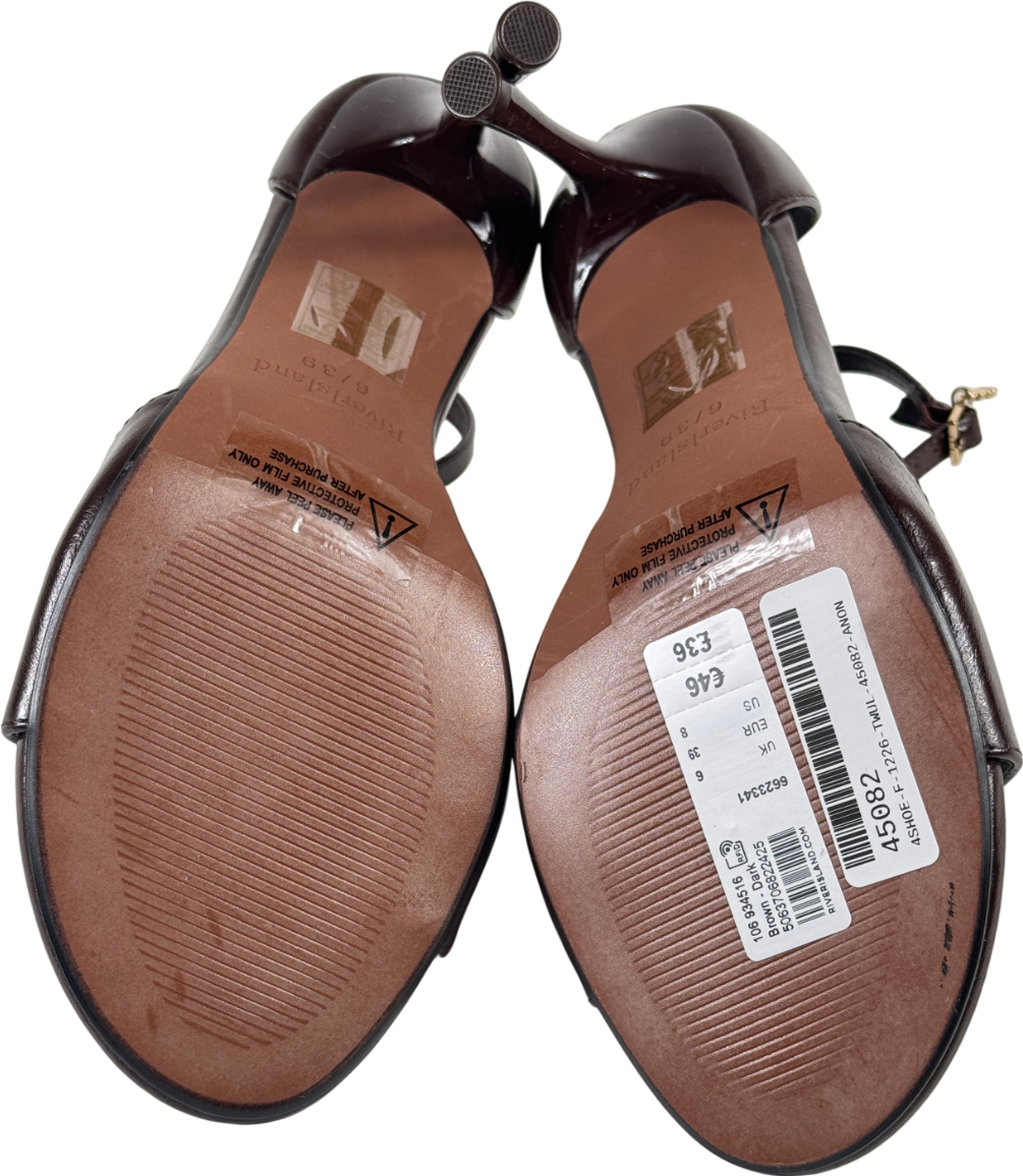 RIVER ISLAND STUDIO Brown Closed Back Heeled Sandals UK 6 EU 39 👠