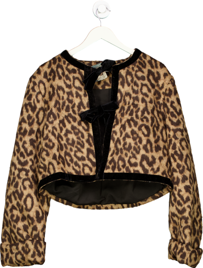 Sister Jane Brown Lily Leopard Cropped Jacket UK L