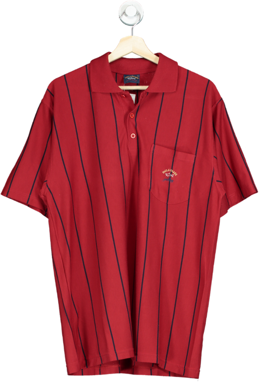 Paul & Shark Red Striped Polo Shirt UK XL