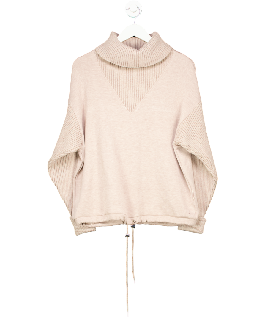 Varley Beige Doublesoft Hannah Cowl Neck Sweat UK M