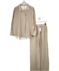 ZARA Beige Checked Shirt And Trouser Set UK M