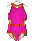 monif c Orange Pink Curve Swimsuit Cut Out UK 20