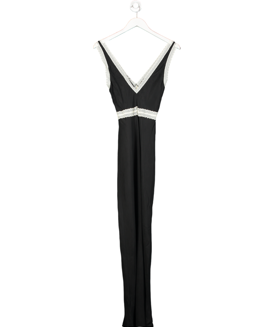 vrg grl Black Meet Me On The Dance Floor Bias Cut Maxi Dress UK 8