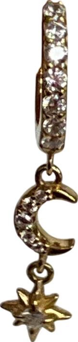 Astrid & Miyu Gold Star & Moon Charm In Gold single huggies One Size