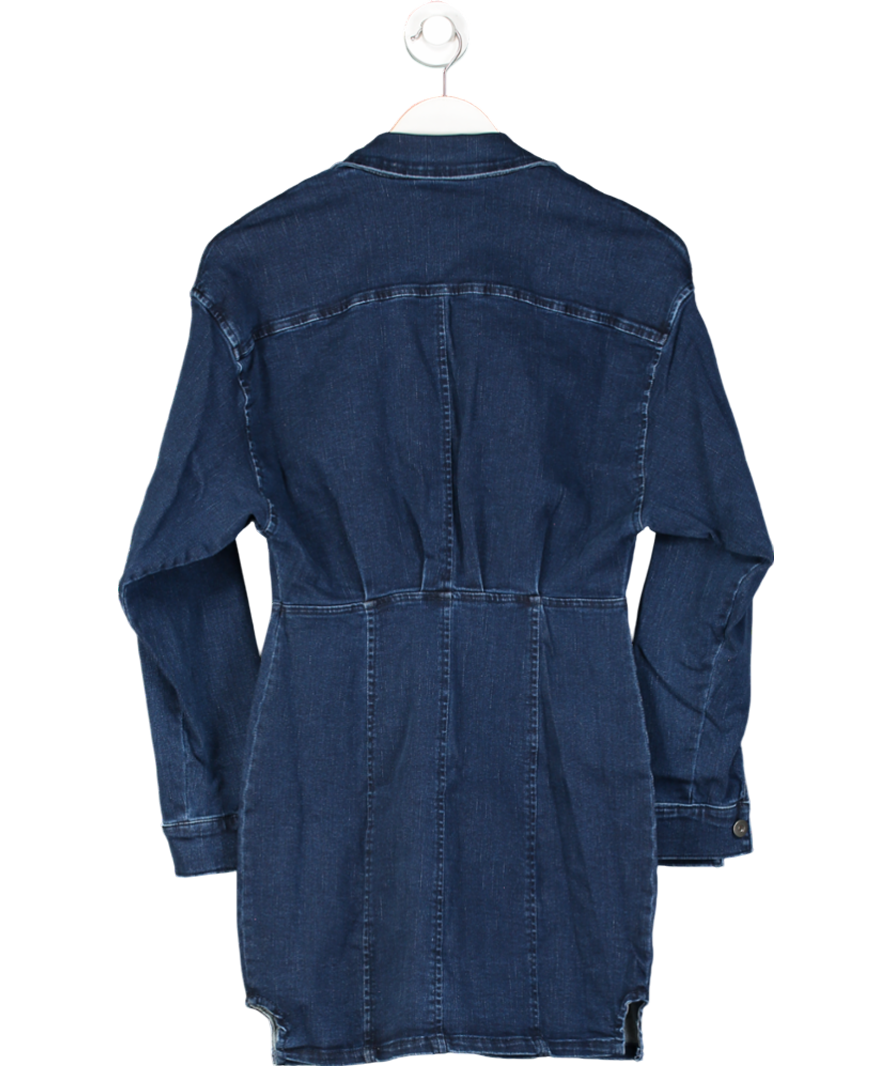 Free People Blue Amber Denim Dress UK 6