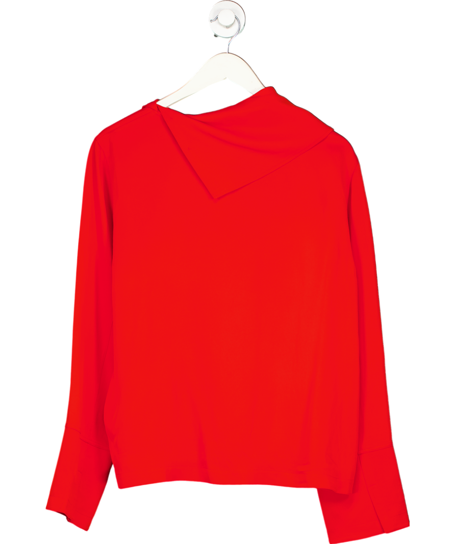 Arket Red Fold-collar Blouse UK 8