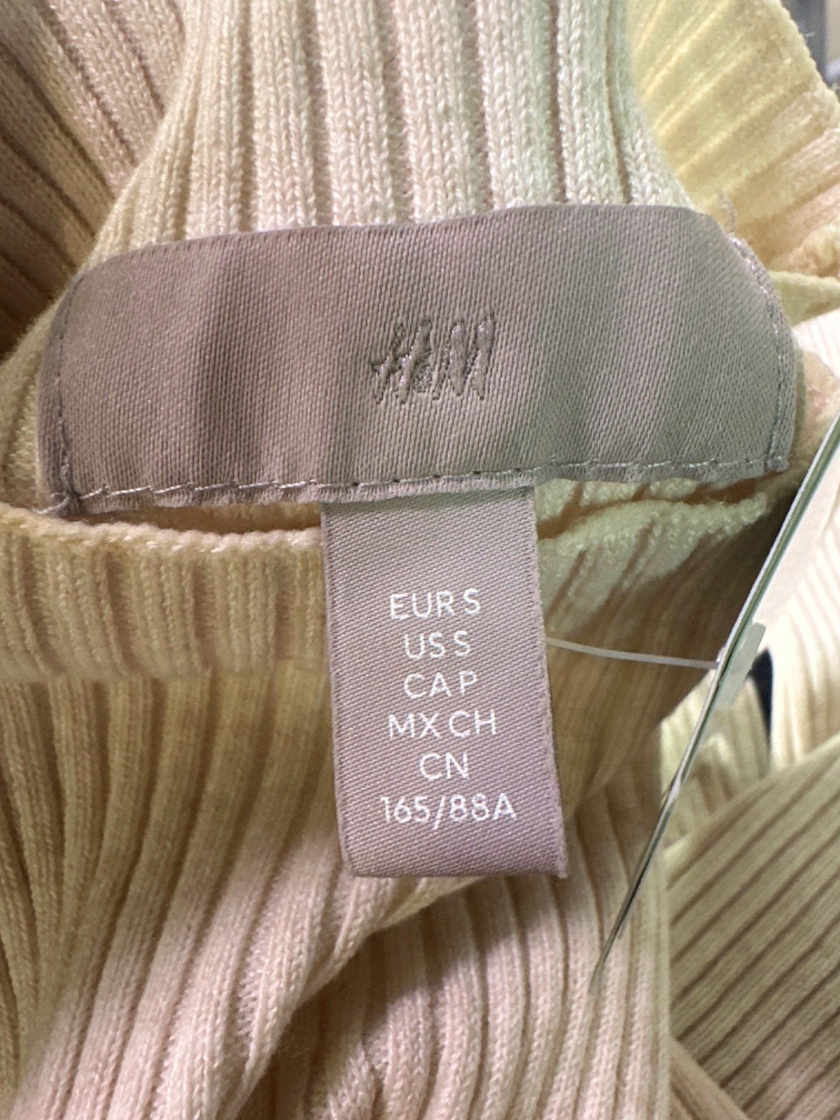 H&M Beige Ribbed Knit Jumper UK S